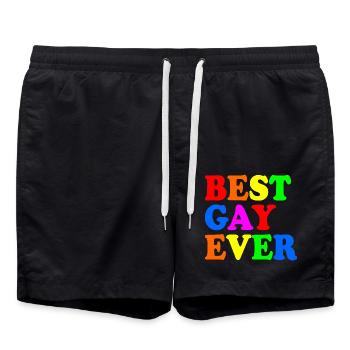 Best gay ever - Short de bain - noir - Devant - AI Model Male 185 light (185cm)