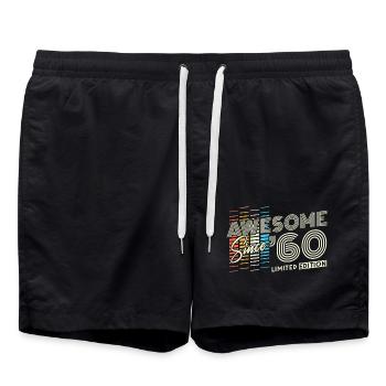 1960 geboren Jahrgang Geburtstag Geschenk - Badeshorts - Schwarz - Vorne - AI Model Male 185 light (185cm)