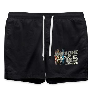 1965 geboren Jahrgang Geburtstag Geschenk Retro - Badeshorts - Schwarz - Vorne - AI Model Male 185 light (185cm)