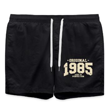 1985 Vintage Born Vintage Cadeau d’anniversaire - Short de bain - noir - Devant - AI Model Male 185 light (185cm)