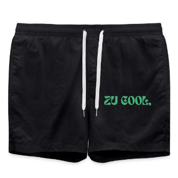 Birthday Design: Too Cool To Be Old. - Swim Trunks - black - Front - AI Model Male 185 light (185cm)