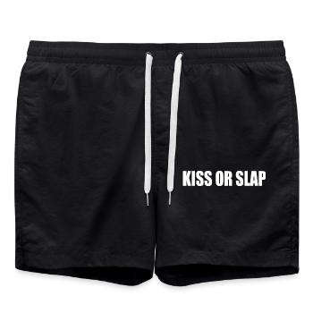 Kiss or slap - Short de bain - noir - Devant - AI Model Male 185 light (185cm)