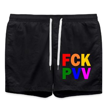 Fck pvv - Short de bain - noir - Devant - AI Model Male 185 light (185cm)