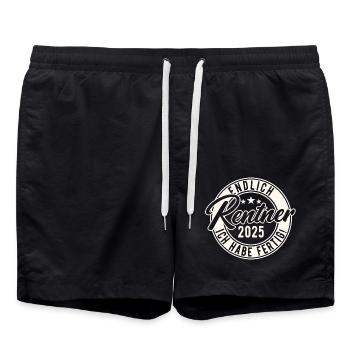 Pensioner 2025 I'm done - Swim Trunks - black - Front - AI Model Male 185 light (185cm)
