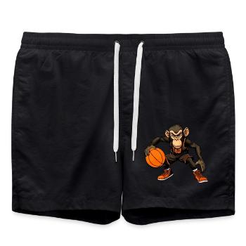 Monkey Basketball - Swim Trunks - black - Front - AI Model Male 185 light (185cm)