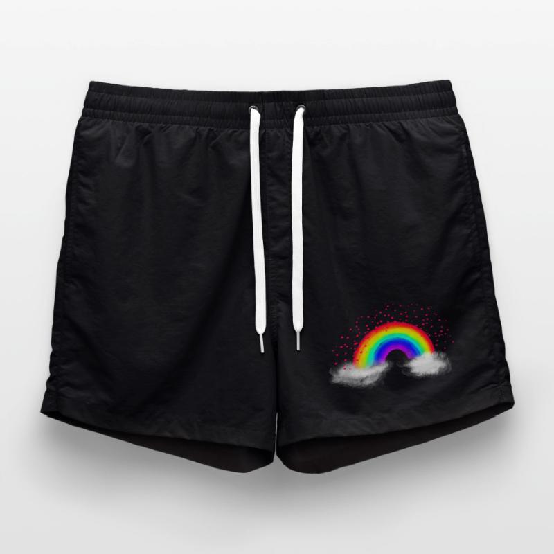 Rainbow clouds Swim Trunks