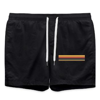Thirteenth Doctor Stripes - Swim Trunks - black - Front - AI Model Male 185 light (185cm)