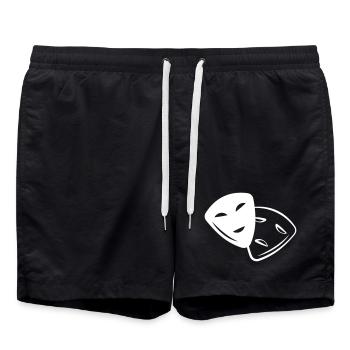 Masque Rires Les sentiments Comédie Tragédie - Short de bain - noir - Devant - AI Model Male 185 light (185cm)