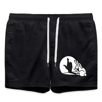 Drôle de lapin Ombre croise les doigts - Short de bain - noir - Devant - AI Model Male 185 light (185cm)
