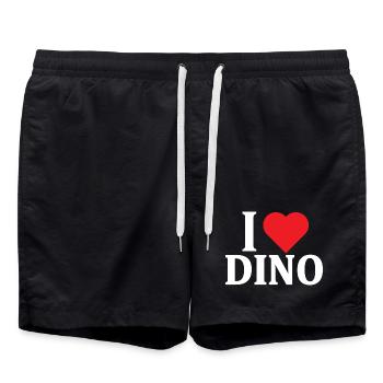 t-shirt J’adore Dino t-shirt idée cadeau - Short de bain - noir - Devant - AI Model Male 185 light (185cm)