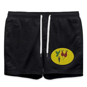 Cercle d’églantier - Short de bain - noir - Devant - AI Model Male 185 light (185cm)