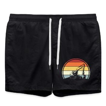 Excavatrice - Short de bain - noir - Devant - AI Model Male 185 light (185cm)