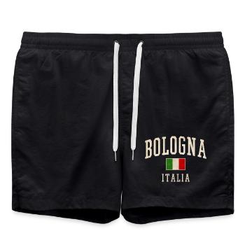Drapeau vintage de Bologne Italia - Short de bain - noir - Devant - AI Model Male 185 light (185cm)