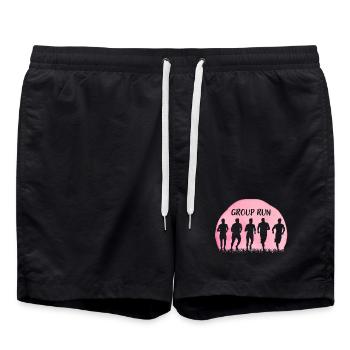 Course de groupe Course de groupe en équipe avec de l’herbe et de la lune - Short de bain - noir - Devant - AI Model Male 185 light (185cm)