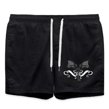schlüssel, dämonenflügel, goth, Fantasy Outfits - Badeshorts - Schwarz - Vorne - AI Model Male 185 light (185cm)