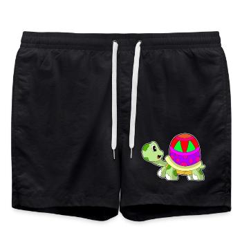 Schildkröte Osterei - Badeshorts - Schwarz - Vorne - AI Model Male 185 light (185cm)