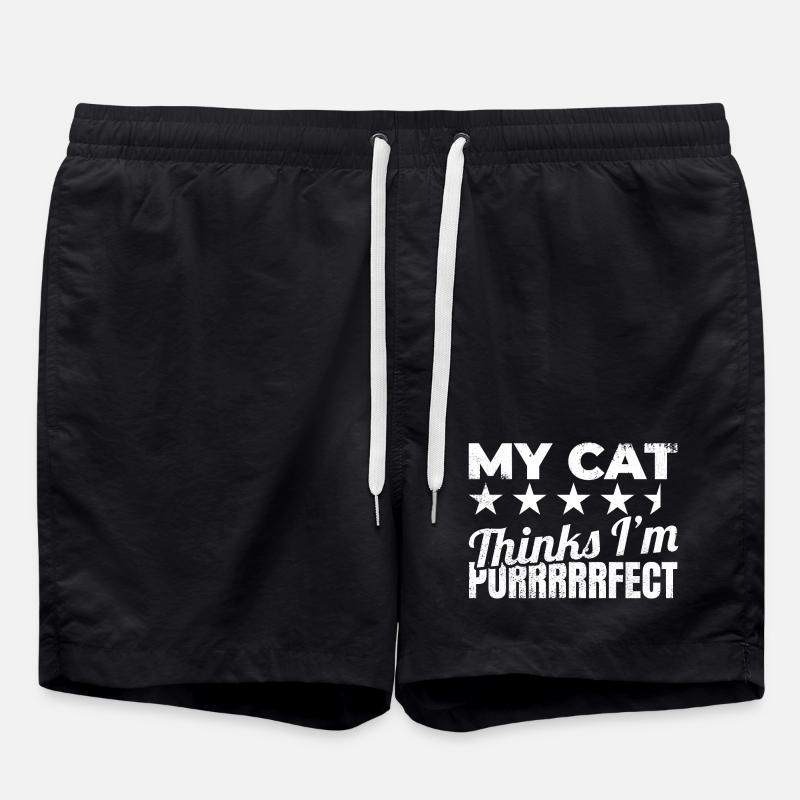 Mon chat me trouve ronronnant - Short de bain - noir