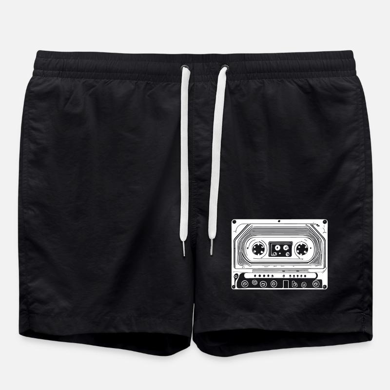 Cassette audio au design rétro - Short de bain - noir