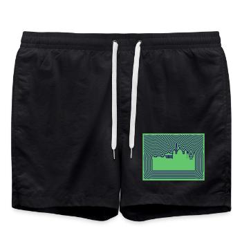 Ligne d’horizon de Berlin - Short de bain - noir - Devant - AI Model Male 185 light (185cm)