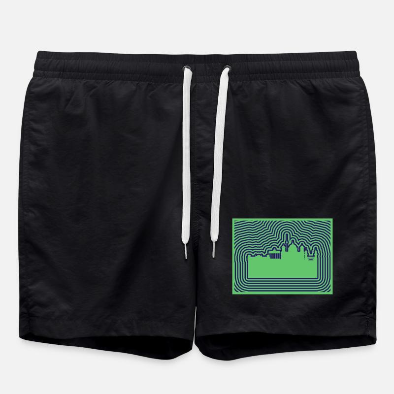 Berlin Skyline - Badeshorts - Schwarz