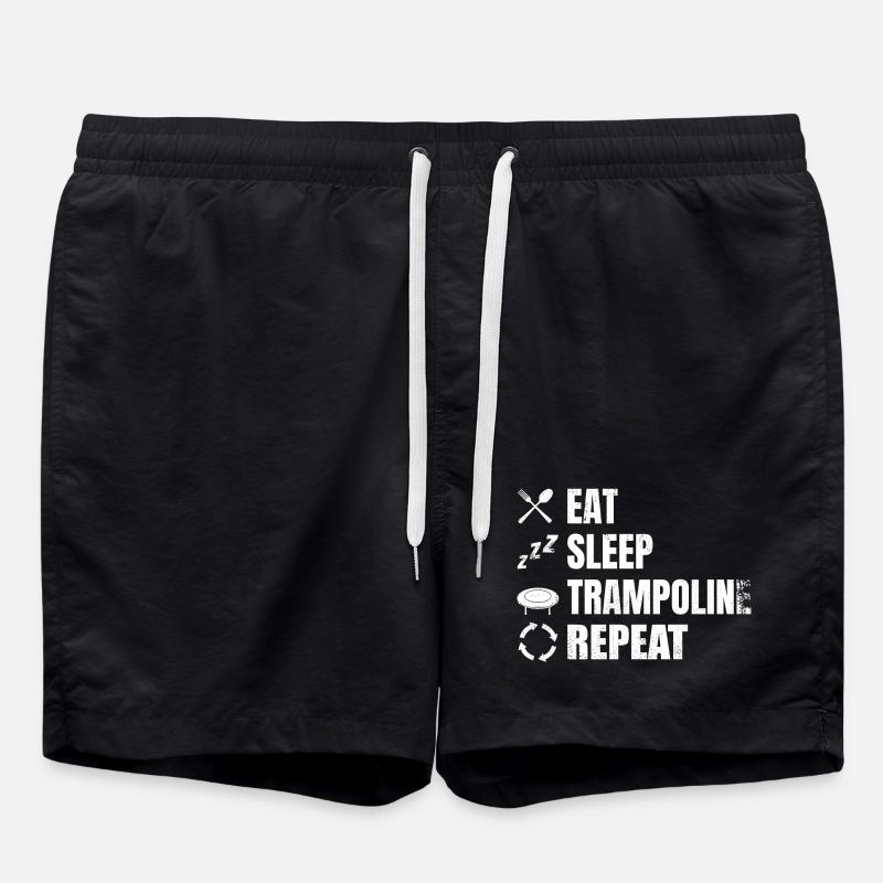 Funny Trampoline Schedule - Swim Trunks - black