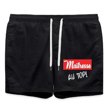 MAÎTRESSE. MERCI. MERCI MAÎTRESSE - Short de bain - noir - Devant - AI Model Male 185 light (185cm)
