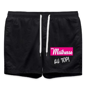 THANK YOU. THANKS. THANK YOU. ANNIVERSARY. BIRTH. - Swim Trunks - black - Front - AI Model Male 185 light (185cm)