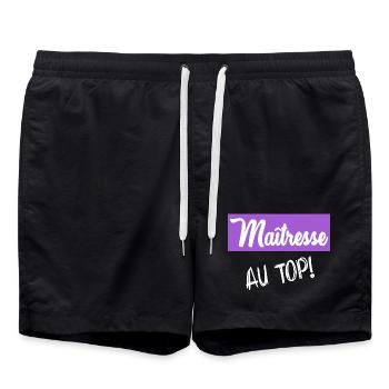 DANKE, HERRIN - Badeshorts - Schwarz - Vorne - AI Model Male 185 light (185cm)