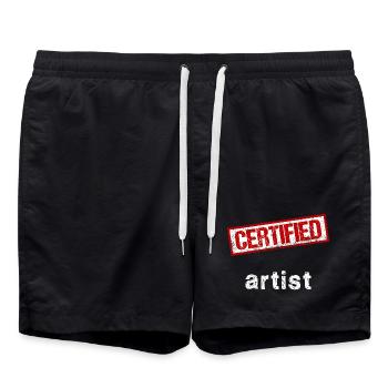 Künstler - Badeshorts - Schwarz - Vorne - AI Model Male 185 light (185cm)