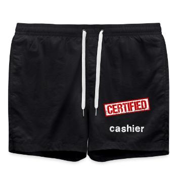 Kassierer - Badeshorts - Schwarz - Vorne - AI Model Male 185 light (185cm)