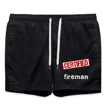 Fireman - Swim Trunks - black - Front - AI Model Male 185 light (185cm)