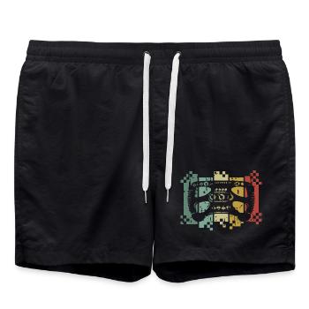 sim racer volant rétro utilisé simracing gamer Logo - Short de bain - noir - Devant - AI Model Male 185 light (185cm)