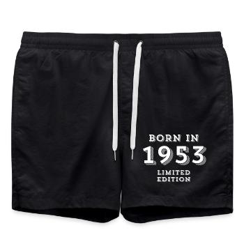 Date of birth, year of birth, 1953 - Swim Trunks - black - Front - AI Model Male 185 light (185cm)