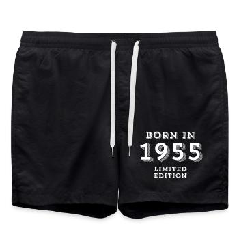 born in 1955, année de naissance, 1955 - Short de bain - noir - Devant - AI Model Male 185 light (185cm)