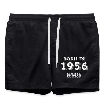 1956, date of birth, year of birth - Swim Trunks - black - Front - AI Model Male 185 light (185cm)