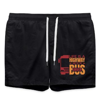 Profond chauffeur de bus disant - Short de bain - noir - Devant - AI Model Male 185 light (185cm)