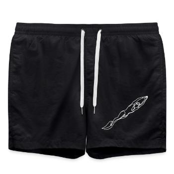 Schwimmer Frau Zeichnung - Badeshorts - Schwarz - Vorne - AI Model Male 185 light (185cm)