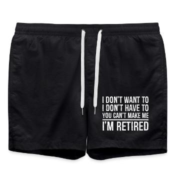 I don't want to I don't have to you can't make me - Badeshorts - Schwarz - Vorne - AI Model Male 185 light (185cm)