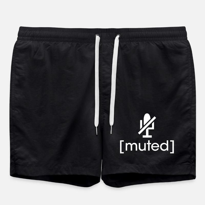 muted gamer - streamer gaming icon - Swim Trunks - black
