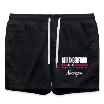 Geirangerfjord - Badeshorts - Schwarz - Vorne - AI Model Male 185 light (185cm)