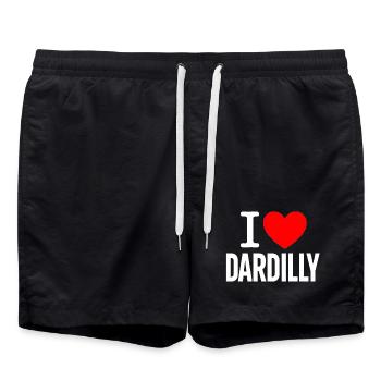 I LOVE DARDILLY - Swim Trunks - black - Front - AI Model Male 185 light (185cm)