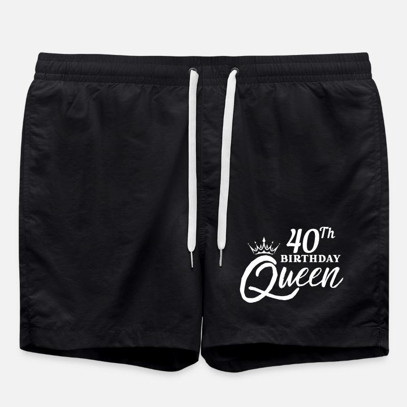 40th birtday queen - Swim Trunks - black