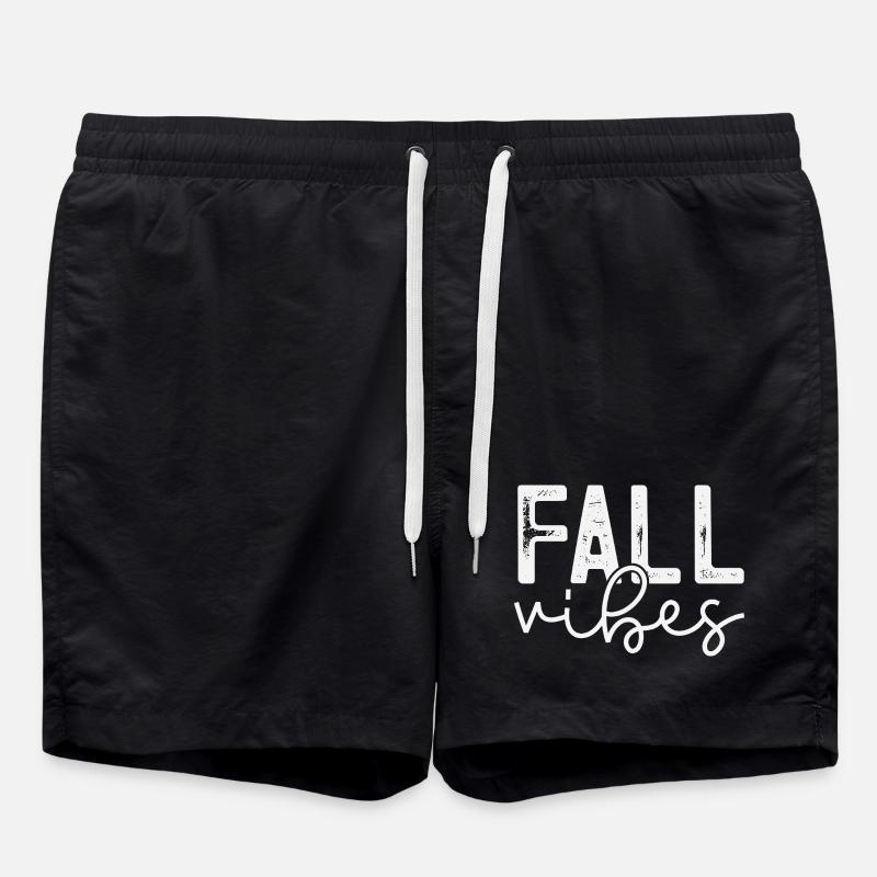 Herbst Vibes Schlangenmuster Design - Badeshorts - Schwarz
