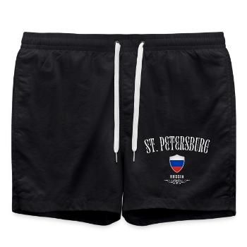 Ich liebe St. Petersburg, St. Petersburg Russland - Badeshorts - Schwarz - Vorne - AI Model Male 185 light (185cm)