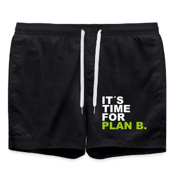 It´s Time for Plan B. - Badeshorts - Schwarz - Vorne - AI Model Male 185 light (185cm)