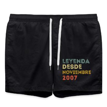 Novembre 2007 Vintage Rétro Anniversaire - Short de bain - noir - Devant - AI Model Male 185 light (185cm)