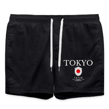 Tokyo Japan, souvenir Tokyo - Swim Trunks - black - Front - AI Model Male 185 light (185cm)