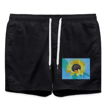 Sonnenblume Bunte Malerei Kunst - Badeshorts - Schwarz - Vorne - AI Model Male 185 light (185cm)