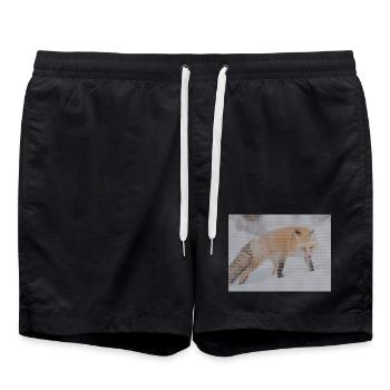 Geometrischer Fuchs - Badeshorts - Schwarz - Vorne - AI Model Male 185 light (185cm)