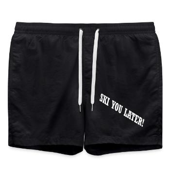 SKI YOU LATER – Drôle de dicton de ski - Short de bain - noir - Devant - AI Model Male 185 light (185cm)